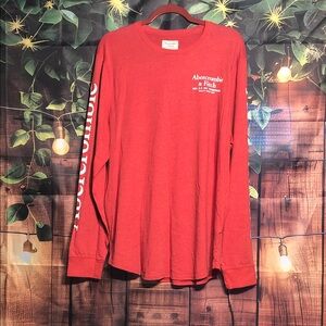 Abercrombie & Fitch Vibrant Red Long Sleeve Tee